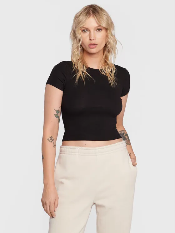 Gina Tricot T-Shirt · Μαύρο