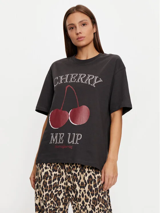 Gina Tricot T-Shirt · Μαύρο