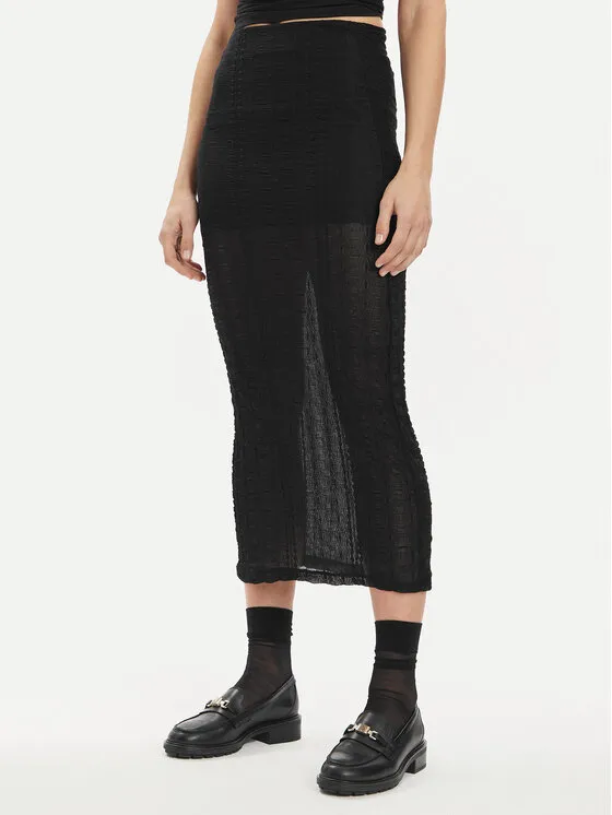 Gina Tricot Φούστα midi · Μαύρο · Midi