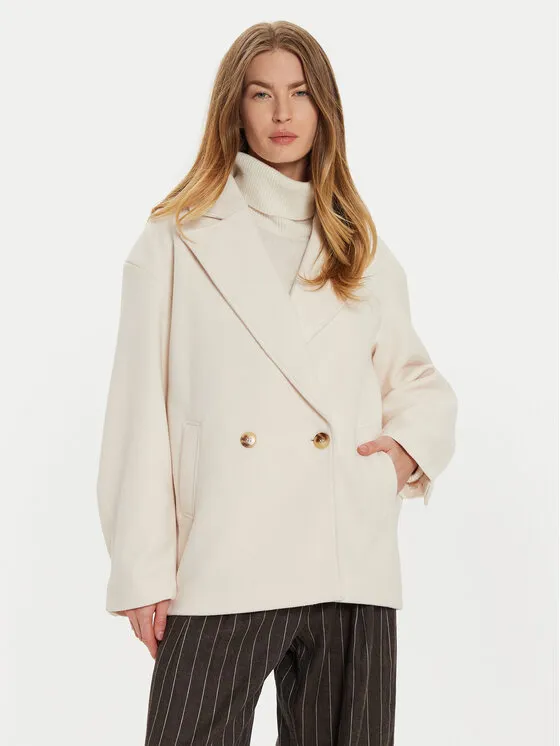 Gina Tricot Παλτό μεταβατικό · Λευκό