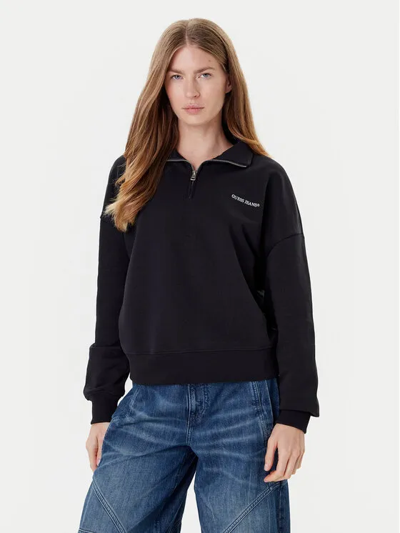Guess Jeans Μπλούζα · Μαύρο · Regular Fit