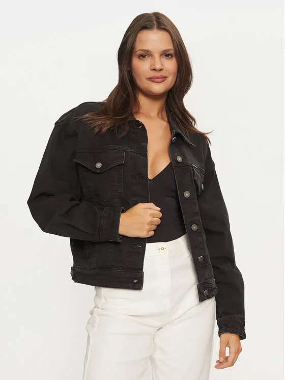 Guess Jeans Τζιν μπουφάν · Μαύρο