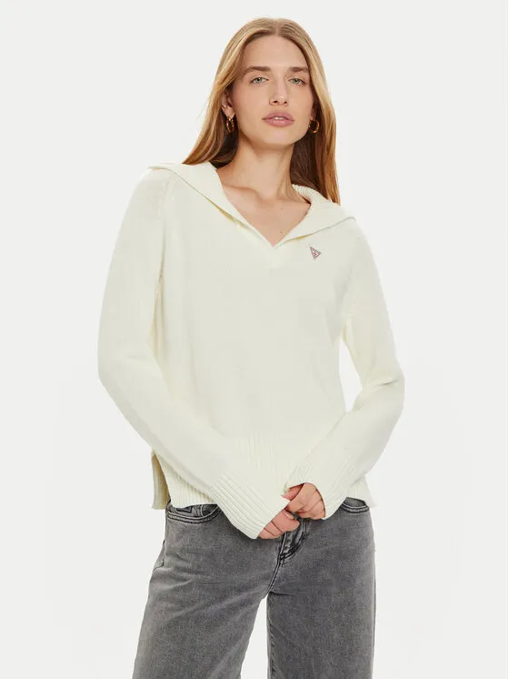 Guess Jeans Πουλόβερ · Εκρού · Regular Fit