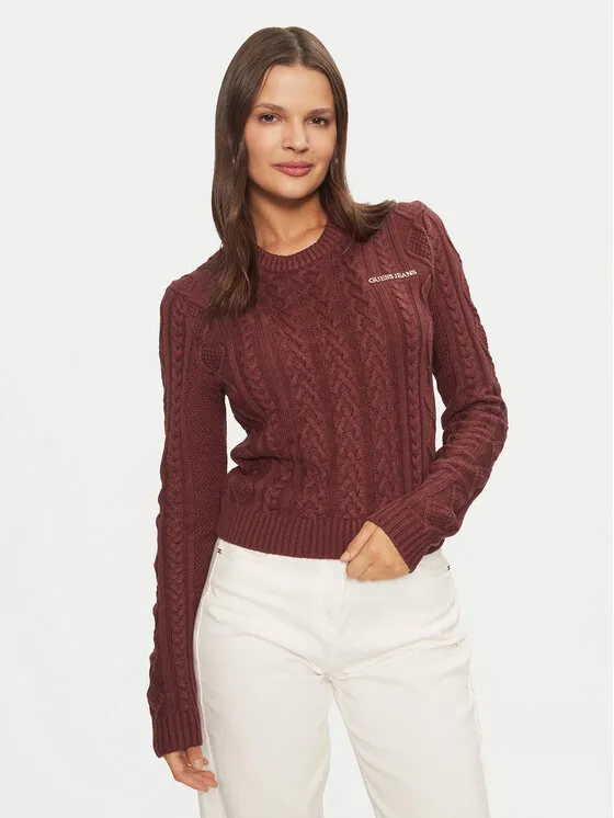 Guess Jeans Πουλόβερ · Μπορντό · Regular Fit