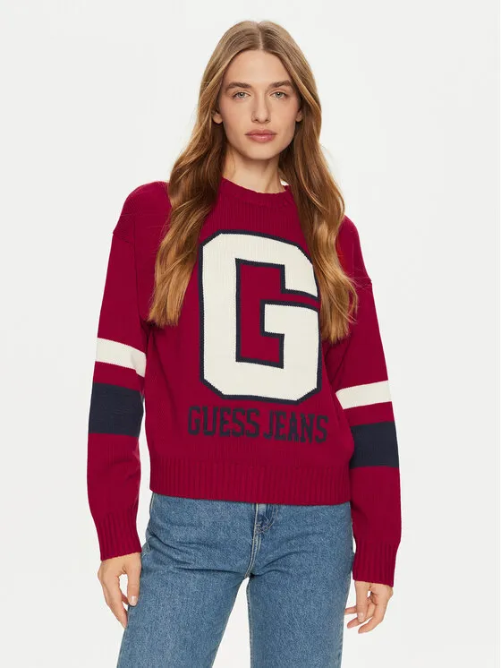 Guess Jeans Πουλόβερ · Κόκκινο · Regular Fit
