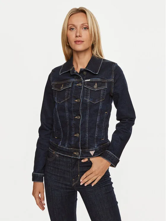 Guess Jeans Τζιν μπουφάν · Σκούρο μπλε
