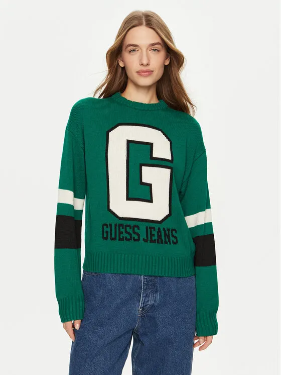 Guess Jeans Πουλόβερ · Πράσινο · Regular Fit