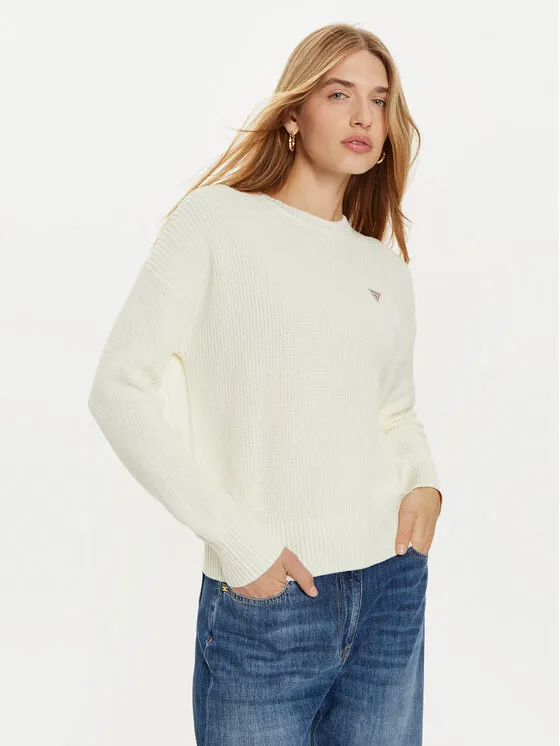 Guess Jeans Πουλόβερ · Εκρού · Regular Fit