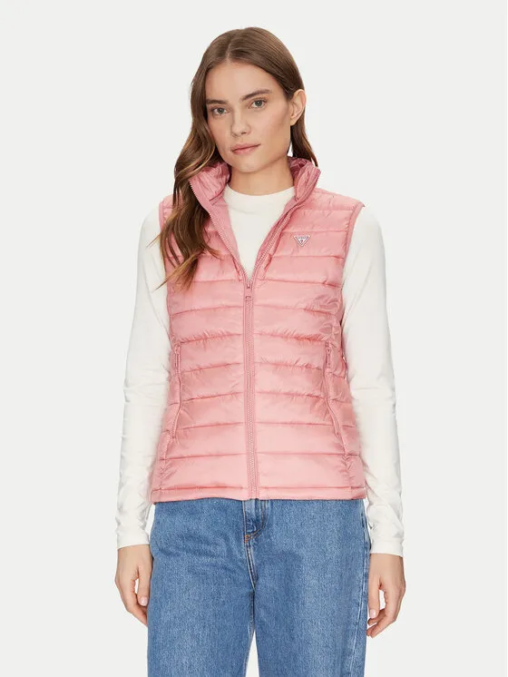 Guess Jeans Αμάνικο Μπουφάν · Ροζ