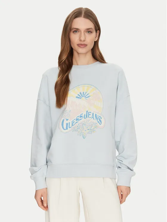 Guess Jeans Μπλούζα · Γαλάζιο · Regular Fit