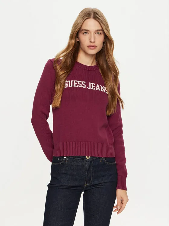 Guess Jeans Πουλόβερ · Μπορντό · Regular Fit