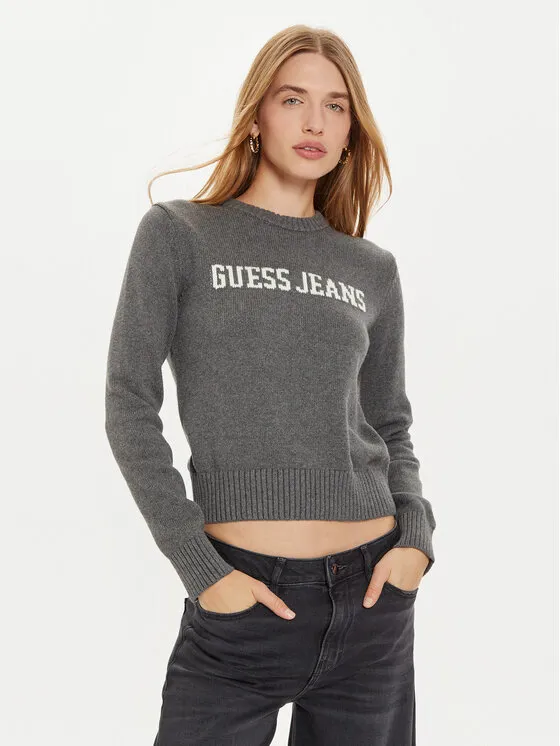 Guess Jeans Πουλόβερ · Γκρι · Regular Fit