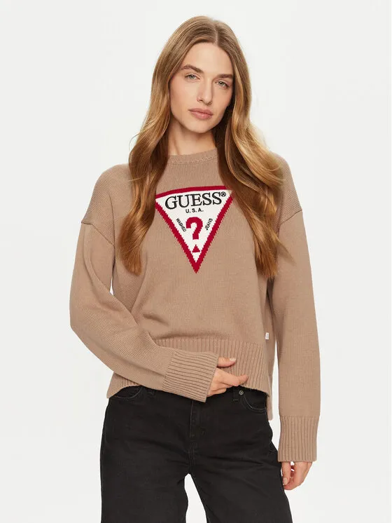 Guess Jeans Πουλόβερ · Καφέ · Regular Fit