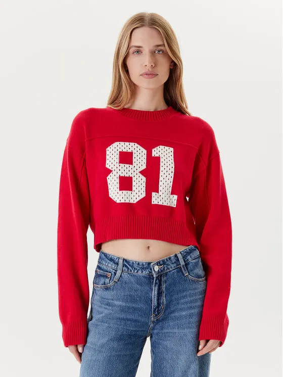 Guess Jeans Πουλόβερ · Κόκκινο · Regular Fit