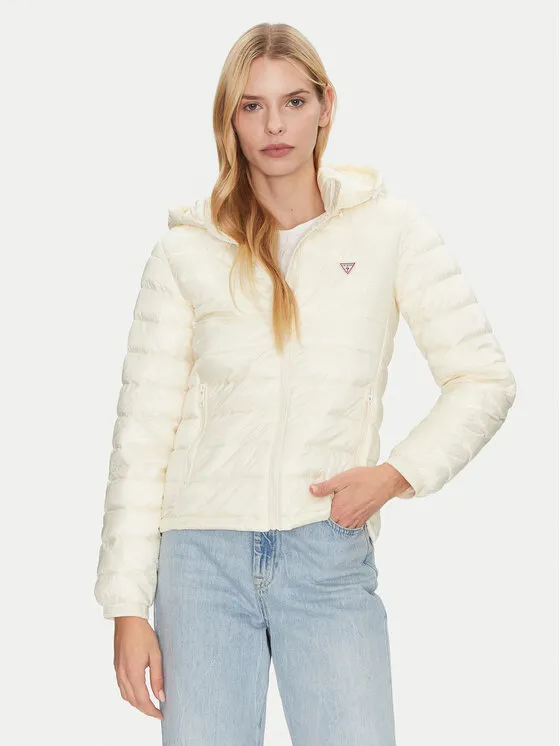 Guess Jeans Μπουφάν πουπουλένιο · Εκρού