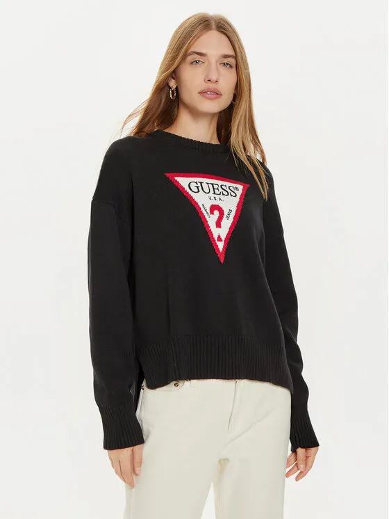 Guess Jeans Πουλόβερ · Μαύρο · Regular Fit