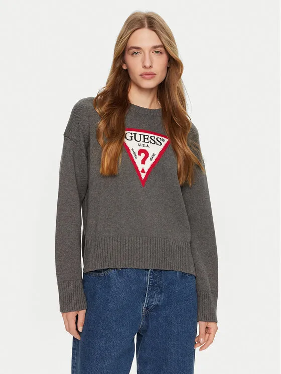 Guess Jeans Πουλόβερ · Γκρι · Regular Fit