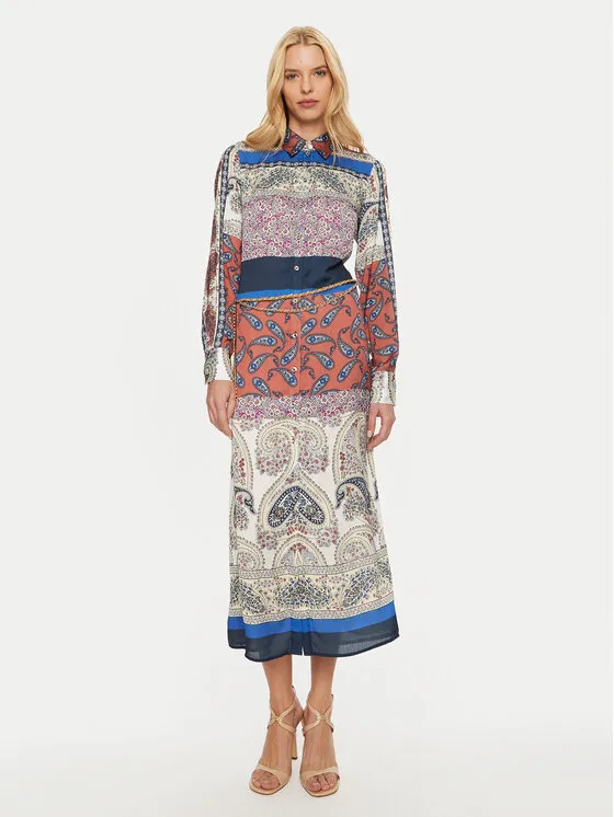 Φόρεμα πουκάμισο · Έγχρωμο · Maxi