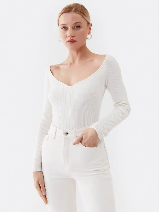 Πουλόβερ · Λευκό · Slim Fit