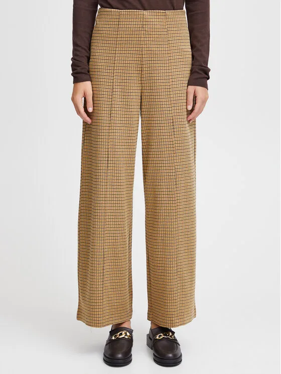 ICHI Παντελόνι υφασμάτινο · Καφέ · Relaxed Fit