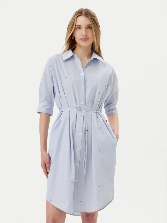 JOOP! Jeans Φόρεμα πουκάμισο · Γαλάζιο · Midi