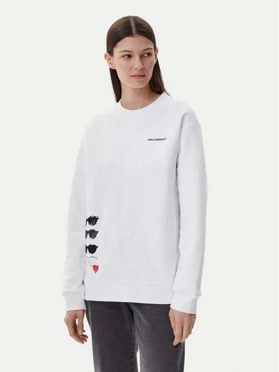 Karl Lagerfeld Jeans Μπλούζα · Λευκό · Relaxed Fit