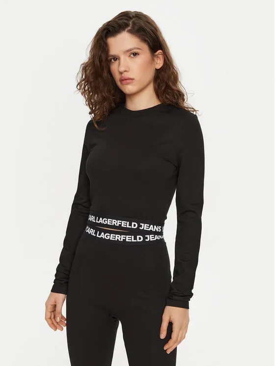 Karl Lagerfeld Jeans Μπλουζάκι · Μαύρο