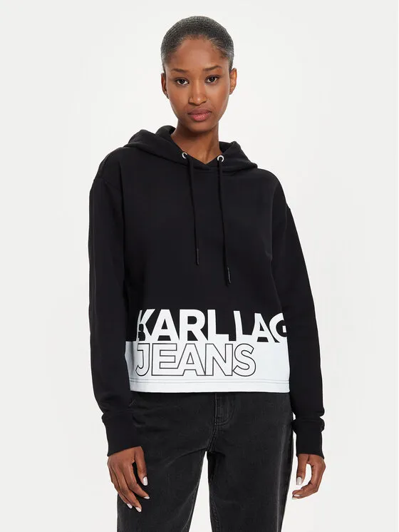 Karl Lagerfeld Jeans Μπλούζα · Μαύρο · Regular Fit