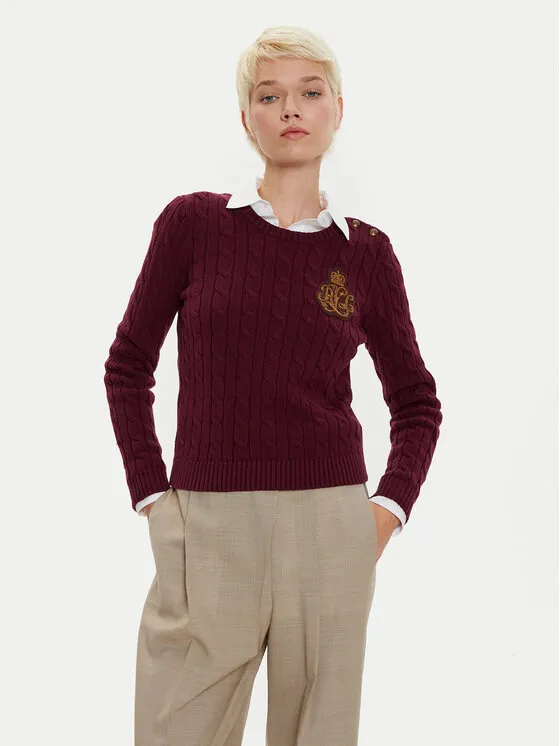 LAUREN RALPH LAUREN Πουλόβερ · Μπορντό · Slim Fit