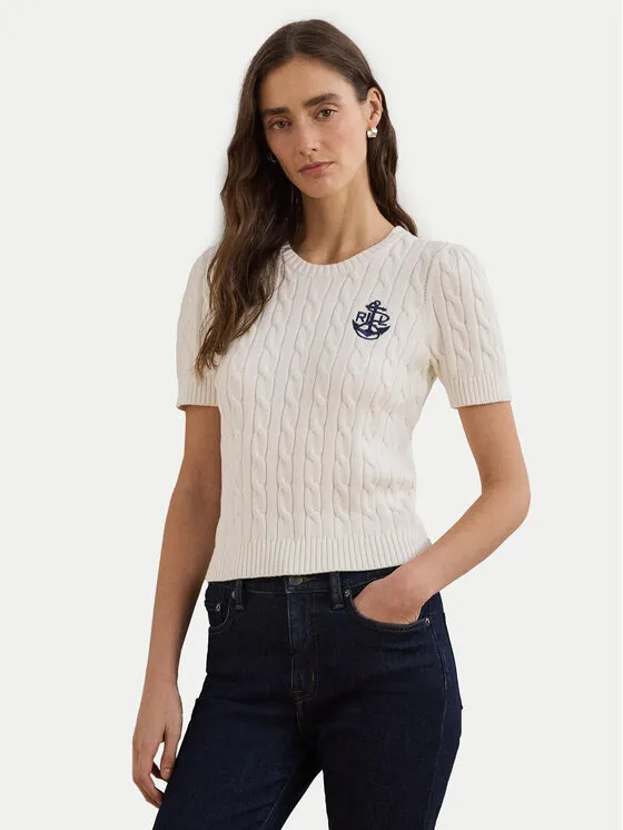LAUREN RALPH LAUREN Πουλόβερ · Λευκό · Slim Fit