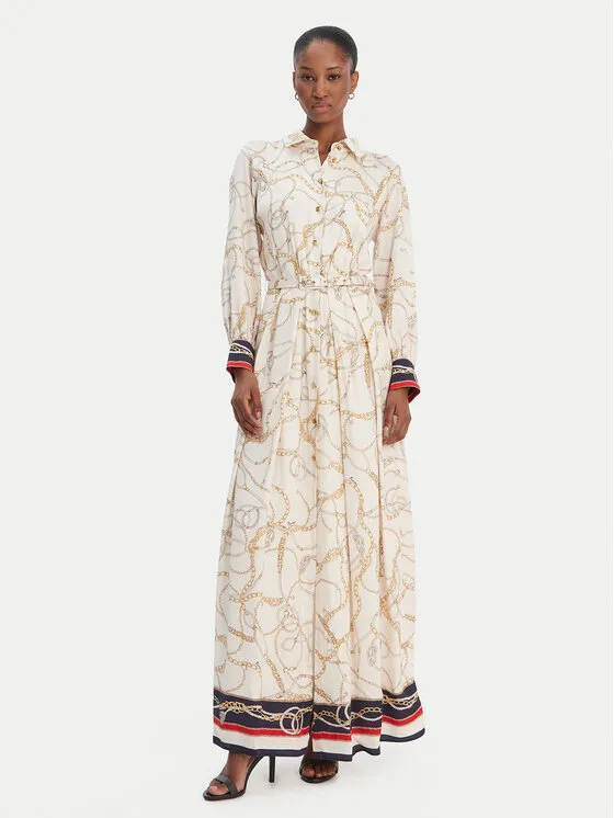 Φόρεμα πουκάμισο · Εκρού · Maxi