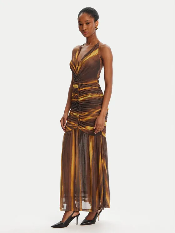 Φόρεμα κοκτέιλ · Καφέ · Maxi