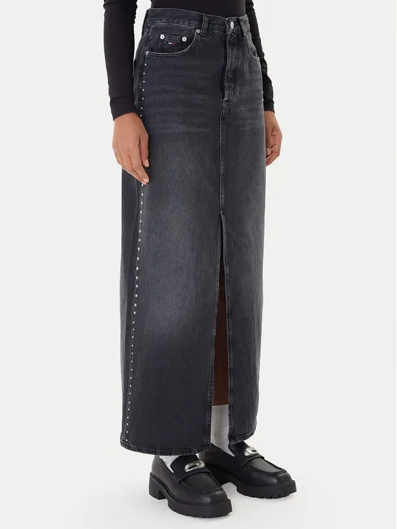 Φούστα τζιν · Μαύρο · Maxi