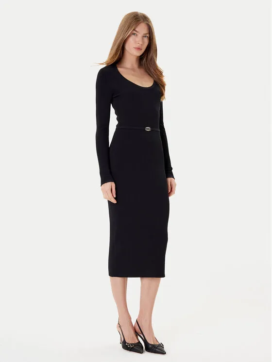 Φόρεμα υφασμάτινο · Μαύρο · Midi