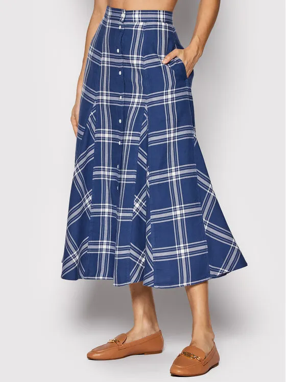 Φούστα σε γραμμή Α · Μπλε · Midi