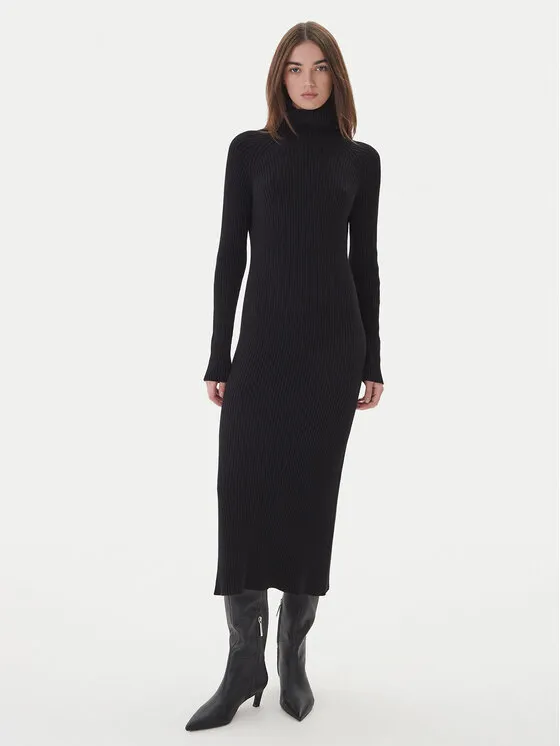 Φόρεμα υφασμάτινο · Μαύρο · Midi