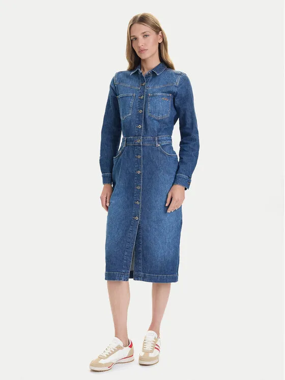 Φόρεμα τζιν · Μπλε · Midi