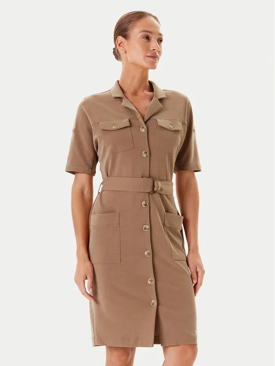 Φόρεμα πουκάμισο · Μπεζ · Midi
