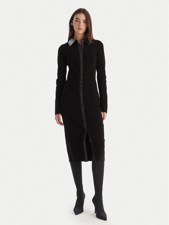 Φόρεμα υφασμάτινο · Μαύρο · Midi