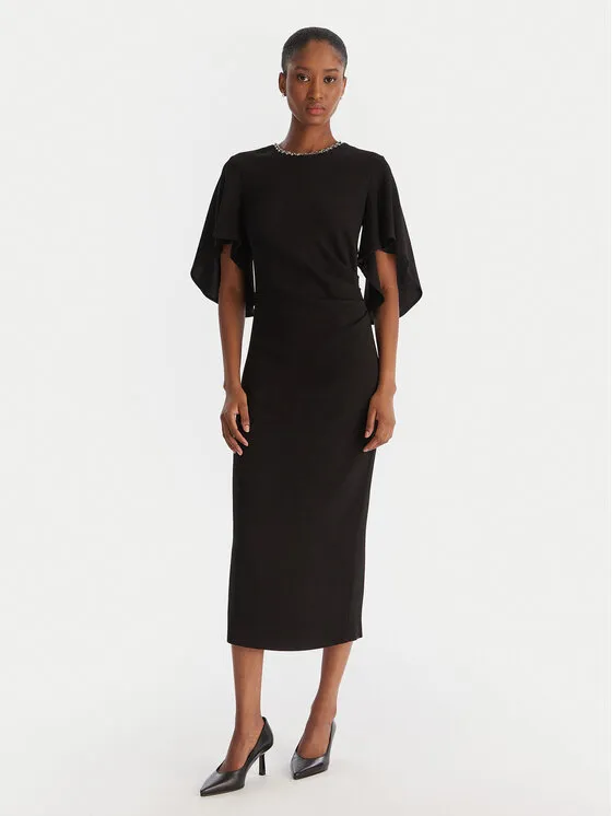 Φόρεμα κοκτέιλ · Μαύρο · Midi