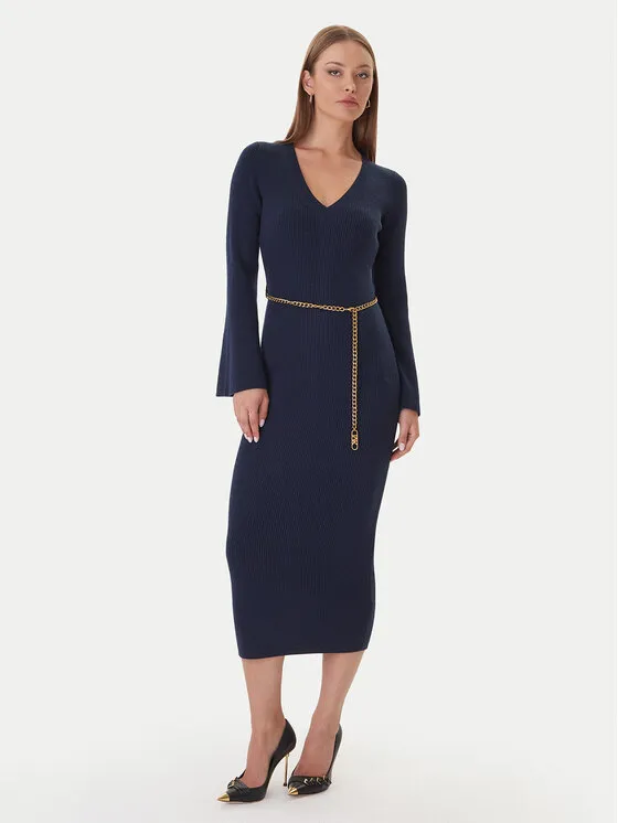 Φόρεμα υφασμάτινο · Σκούρο μπλε · Midi