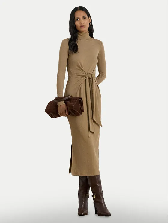 Φόρεμα υφασμάτινο · Μπεζ · Midi