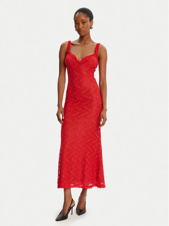 Φόρεμα κοκτέιλ · Κόκκινο · Midi