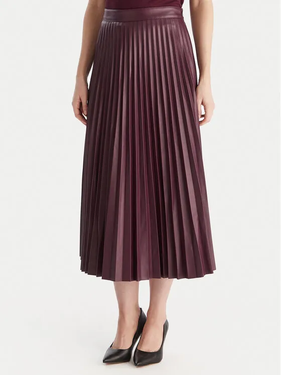 Φούστα από απομίμηση δέρματος · Μωβ · Midi