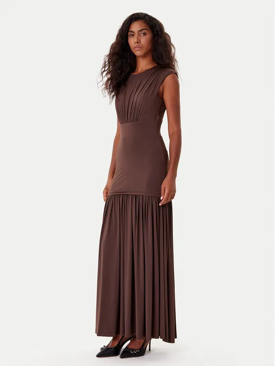 Φόρεμα κοκτέιλ · Καφέ · Midi