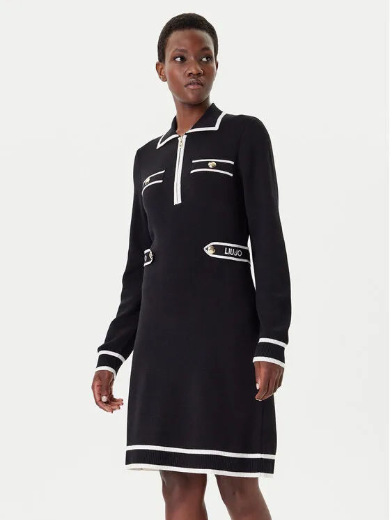 Φόρεμα υφασμάτινο · Μαύρο · Midi