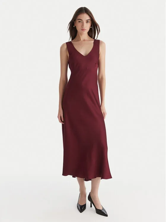 Φόρεμα κοκτέιλ · Μπορντό · Midi