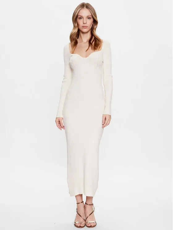 Φόρεμα υφασμάτινο · Εκρού · Midi