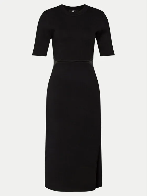 Φόρεμα υφασμάτινο · Μαύρο · Midi