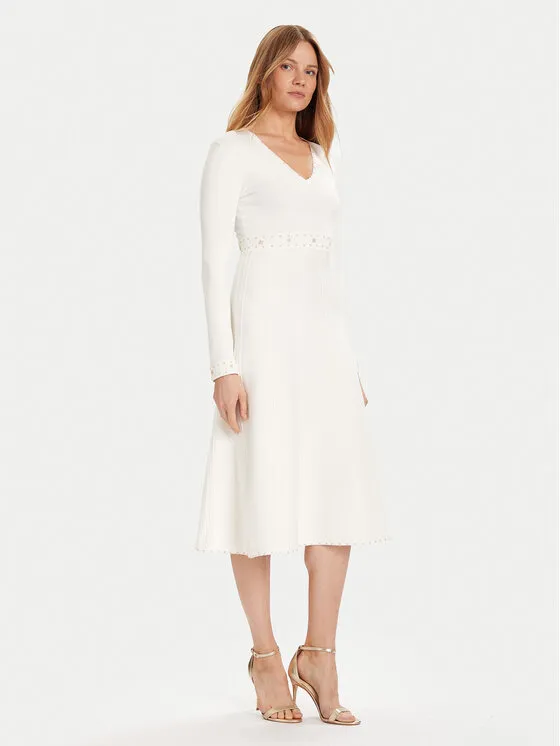 Φόρεμα υφασμάτινο · Εκρού · Midi